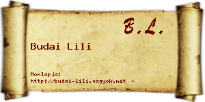 Budai Lili névjegykártya